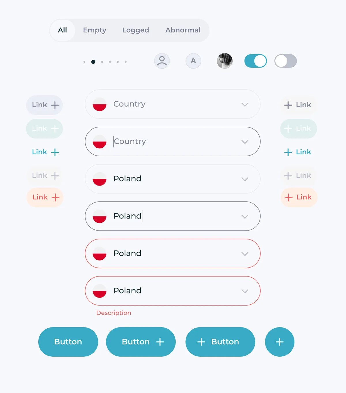 Forms and smaller UI elements of Inito app